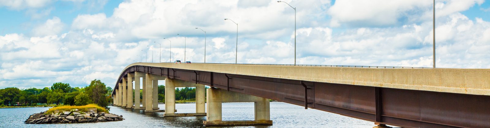 The Bay Bridge crossing the Bay of Quinte at Belleville, Ontario